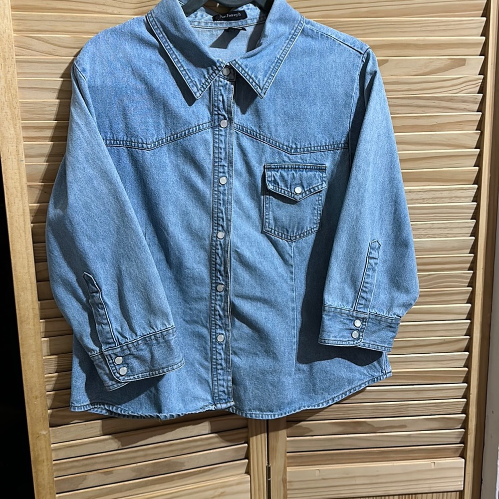 For Joseph light denim 3/4 sleeve jean jacket